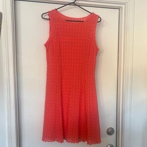 Ronni Nicole Vibrant coral Lace Mini Dress